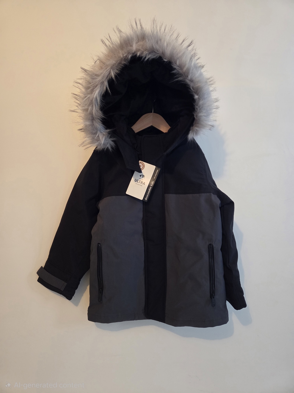 Abercrombie & Fitch Ultra Hooded Faux Fur-Trim Puffer Jacket